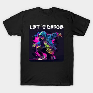 Woman In Graffiti Look Dancing In Disco 4 T-Shirt